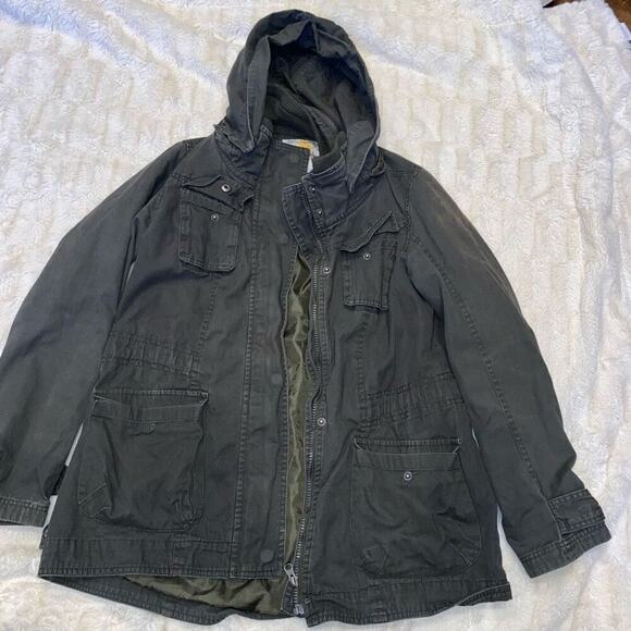 Sashimi Olive Green Hooded Military Style Jacket | Sz S - Picture 2 of 4